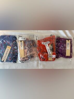 *BUNDLE 4 Pair NWT Cosabella Paradiso Thongs, L/XL (3) and Ouvert Bikini, XL (1)